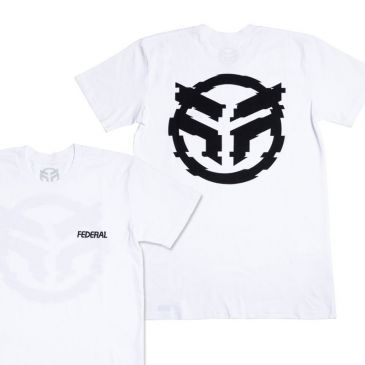 T-SHIRT FEDERAL GLITCHED BLANC