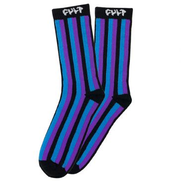 CHAUSSETTES CULT VERTICAL STRIPES BLUE/PURPLE