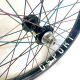 FRONT BMX WHEEL CUSTOM GSPORT X TALL ORDER WITH OIL SLICK SPOKES
