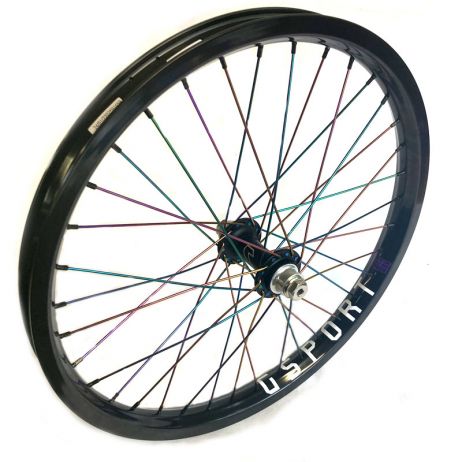 ROUE AVANT BMX CUSTOM GSPORT BIRDCAGE X TALL ORDER RAYONS OIL SLICK