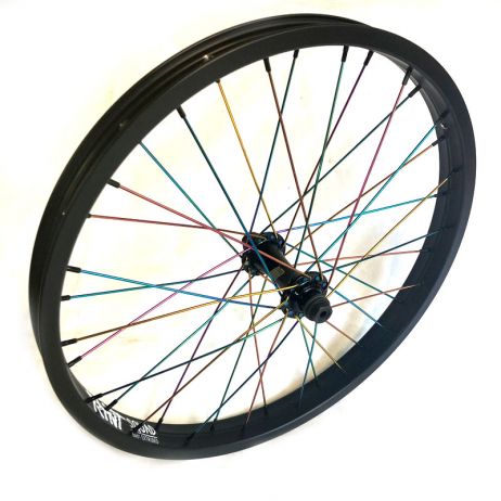 ROUE AVANT BMX CUSTOM UNITED X RANT RAYONS OIL SLICK