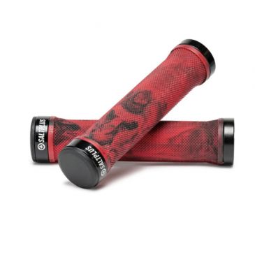 POIGNEES BMX SALTPLUS LOCKED RED BLACK SWIRL