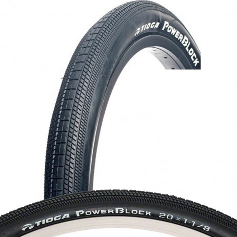 BMX TIRE TIOGA POWERBLOCK 1x1/8" and 1x3/8"